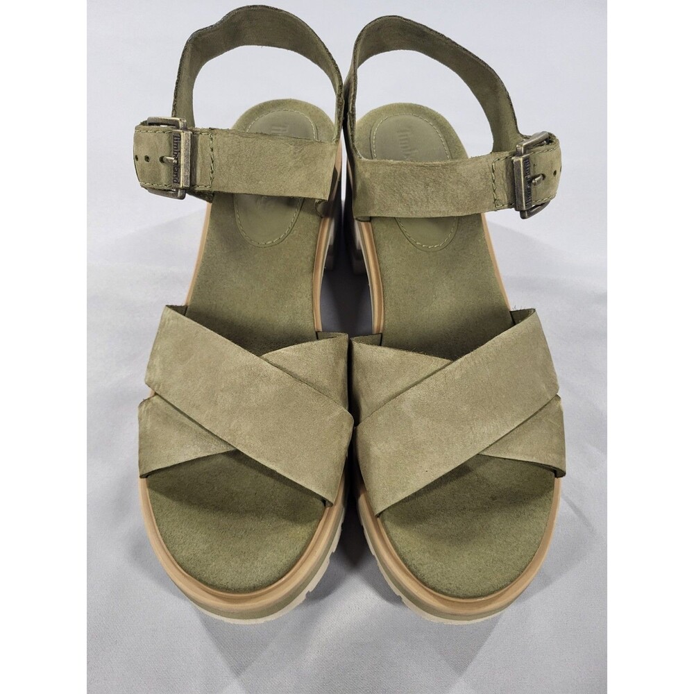 Timberland Violet Marsh Cross Band Sandals Women's Size 10 Martini Olive Green
